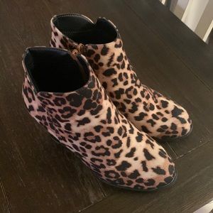 Leopard ankle boots